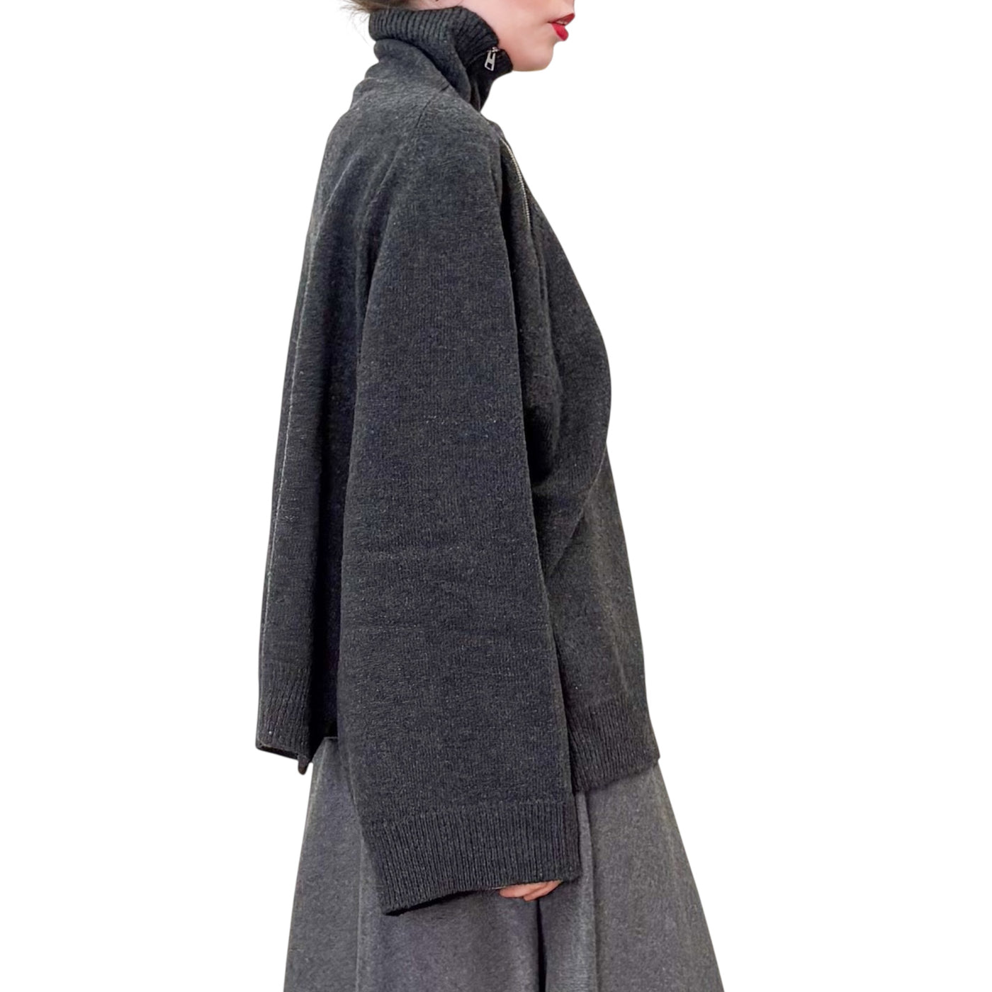 Phisique Du Role - Maglia con Collo Alto con Zip Antracite