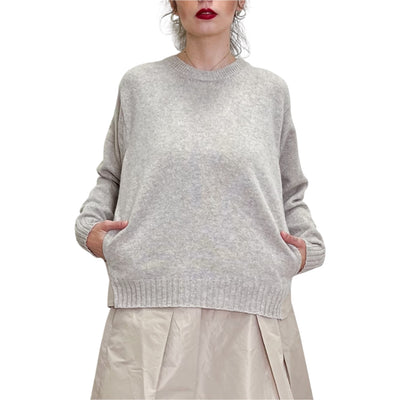 Floor - Maglia con Inserto in Taffetas Sesamo