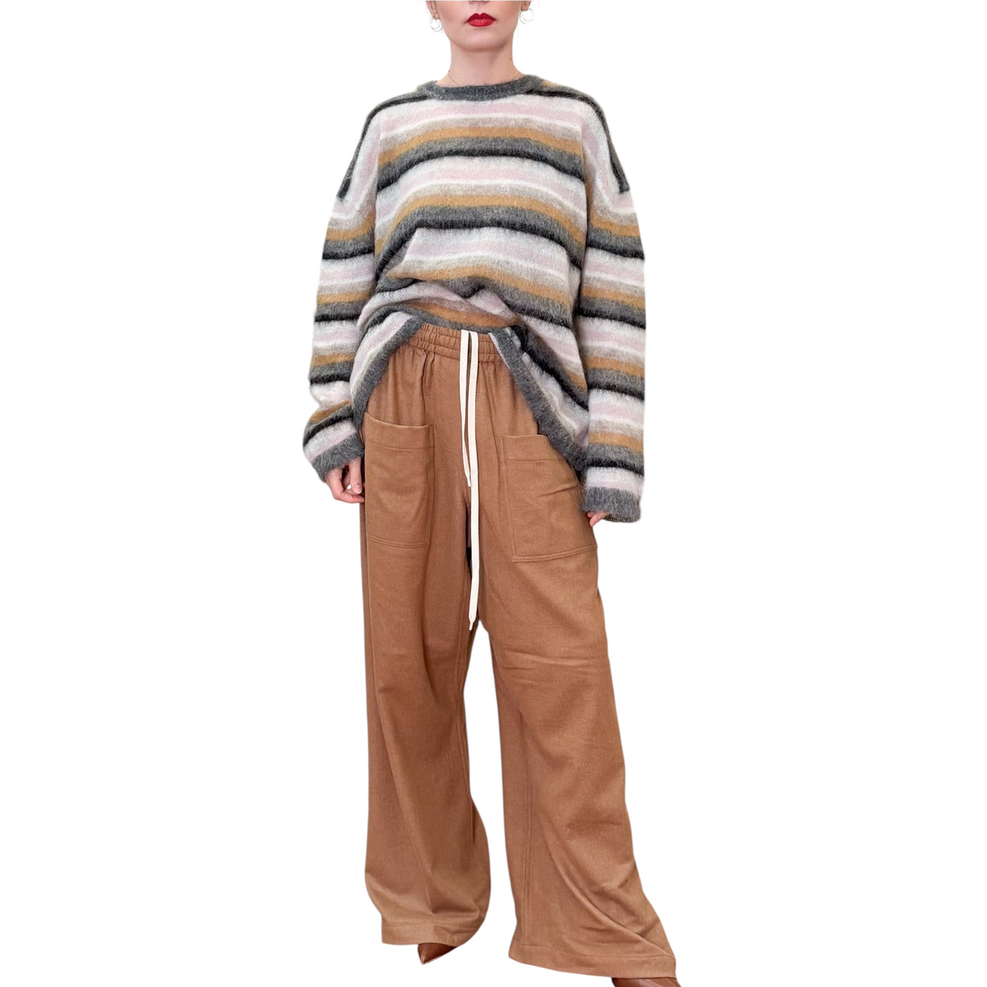 Phisique du Role - Pantaloni Larghi con Tasche Hazelnut