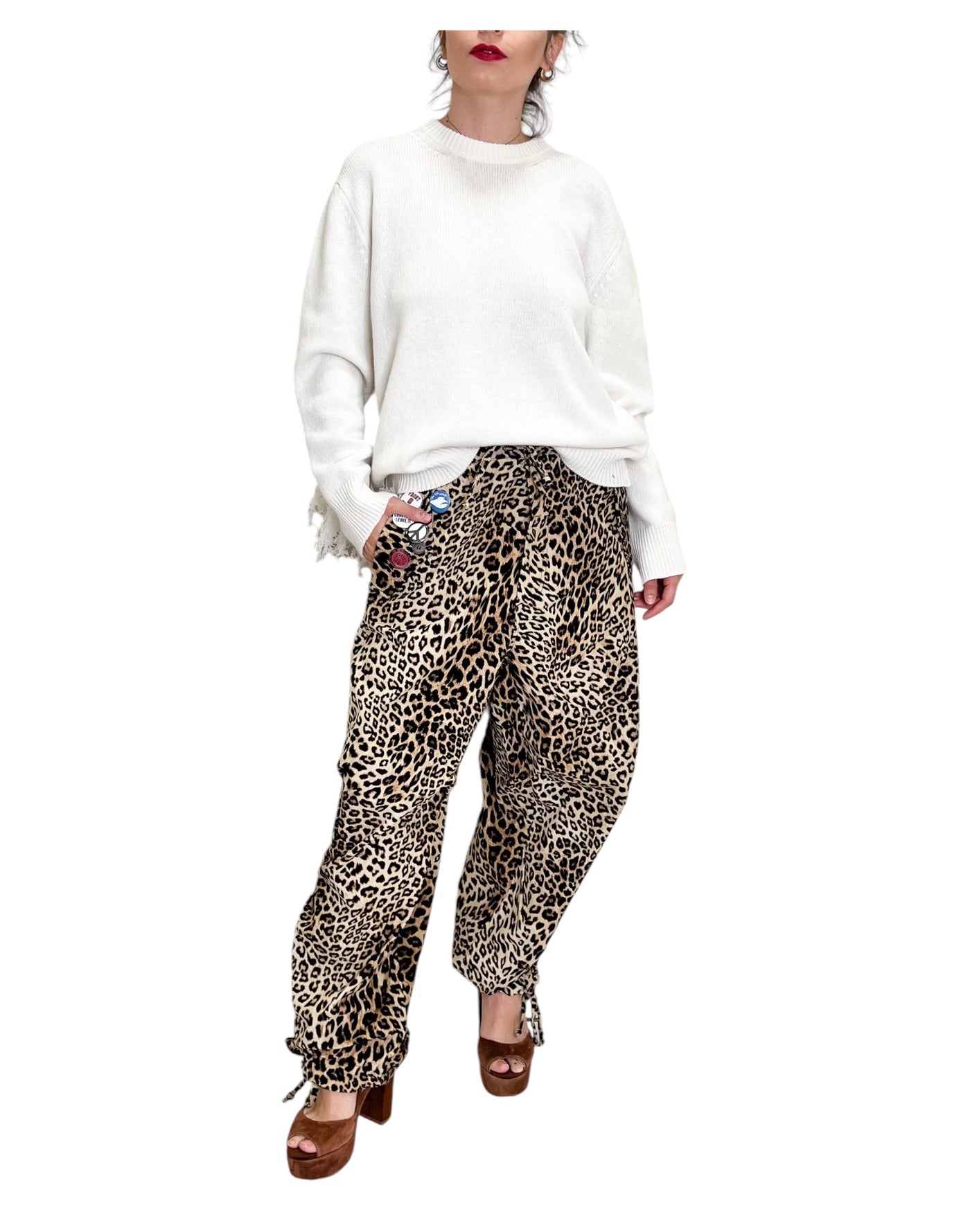 Front Street -Pantaloni Paracadute Leopard