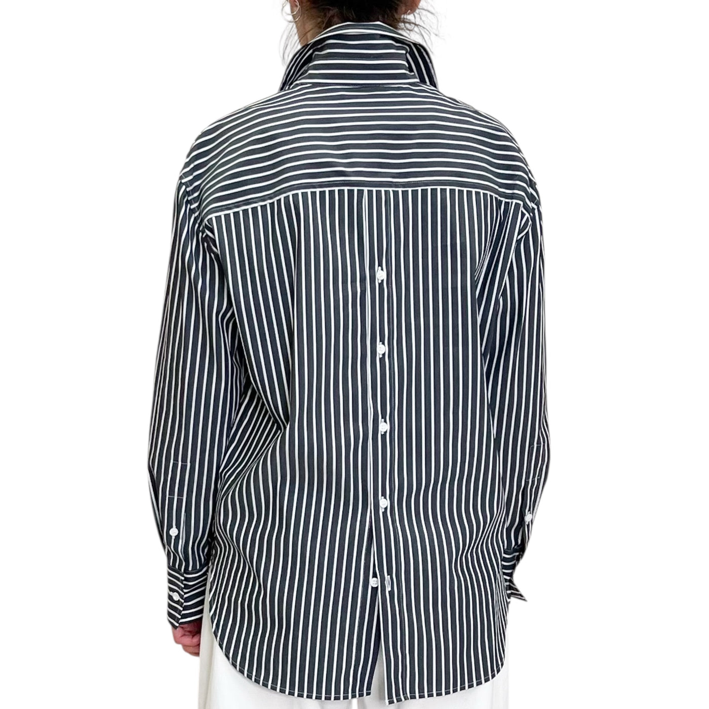 Robert Friedman - Camicia Nancy Righe Grigio e Bianco