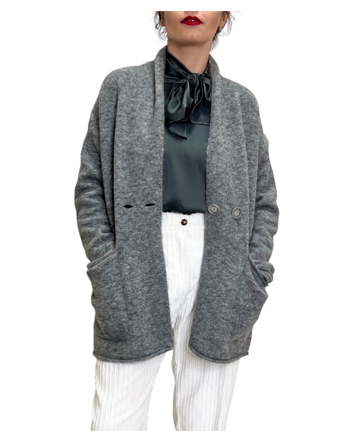 ALPHA STUDIO - Giacca Cardigan Flanella