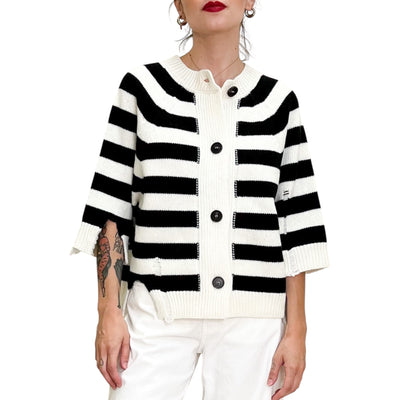 Phisique du Role - Cardigan Marinier Latte e Nero