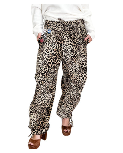 Front Street -Pantaloni Paracadute Leopard