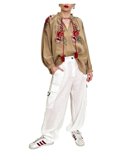 SV Boutique - Camicia con Applicazioni Nocciola