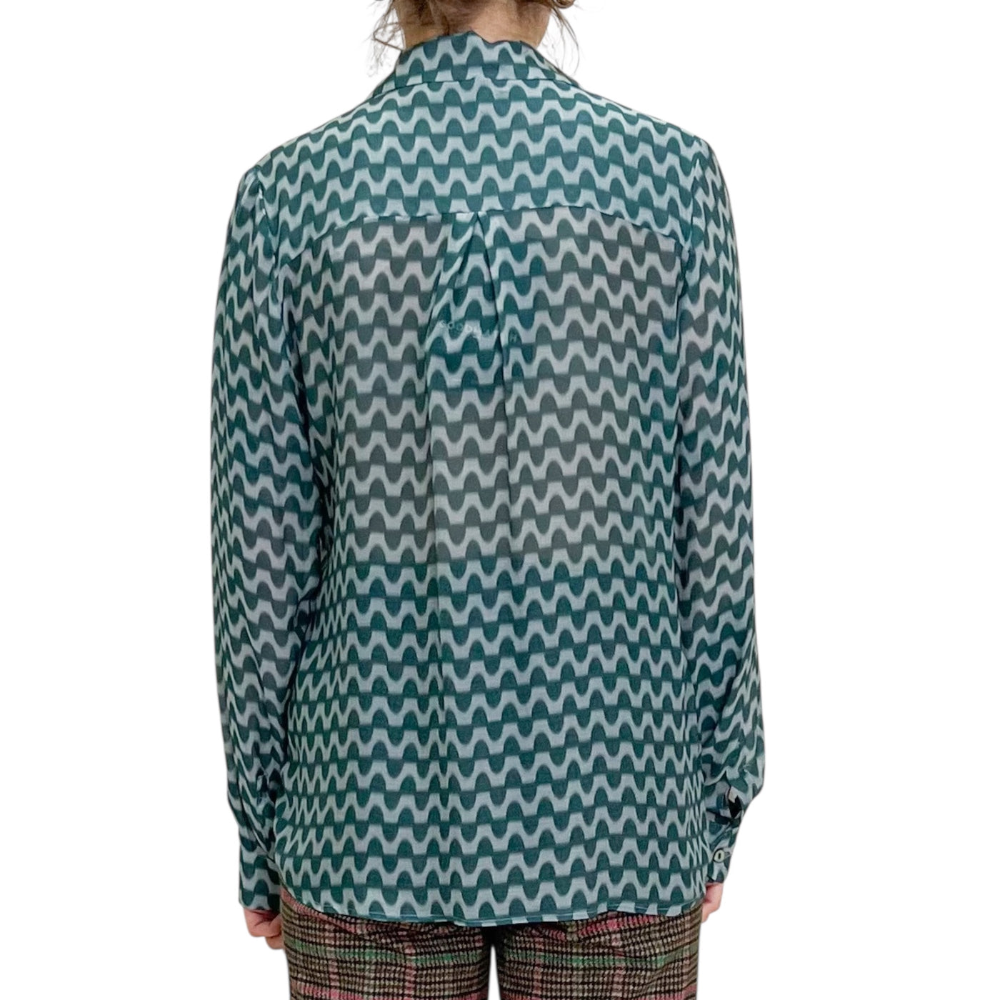 Good Match - Camicia Regular Onde Verdi e bianche