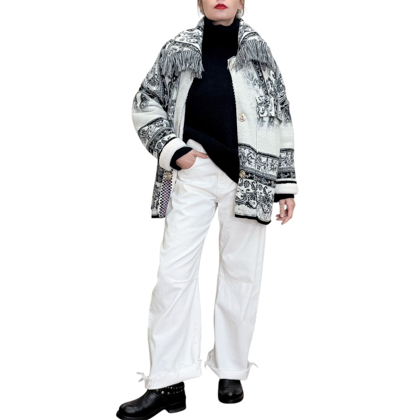 BYE - Giaccone in maglia con Interno Ecopelliccia