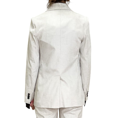 Good Match - Giacca Doppiopetto Velluto Millerighe White