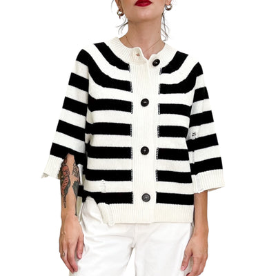 Phisique du Role - Cardigan Marinier Latte e Nero