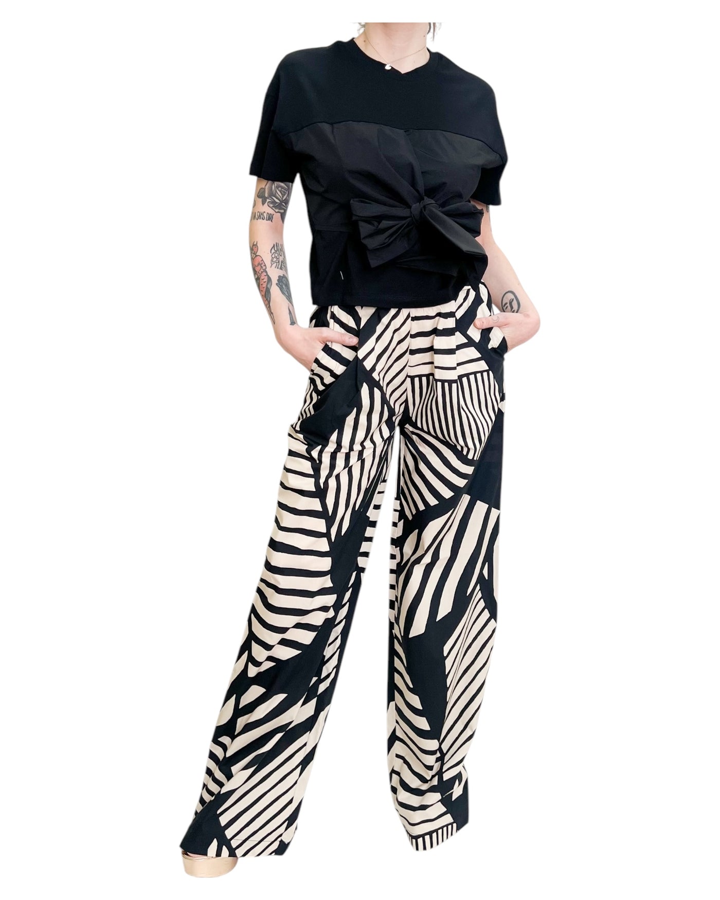 Alpha Studio - Pantaloni Larghi Maxi Stampa