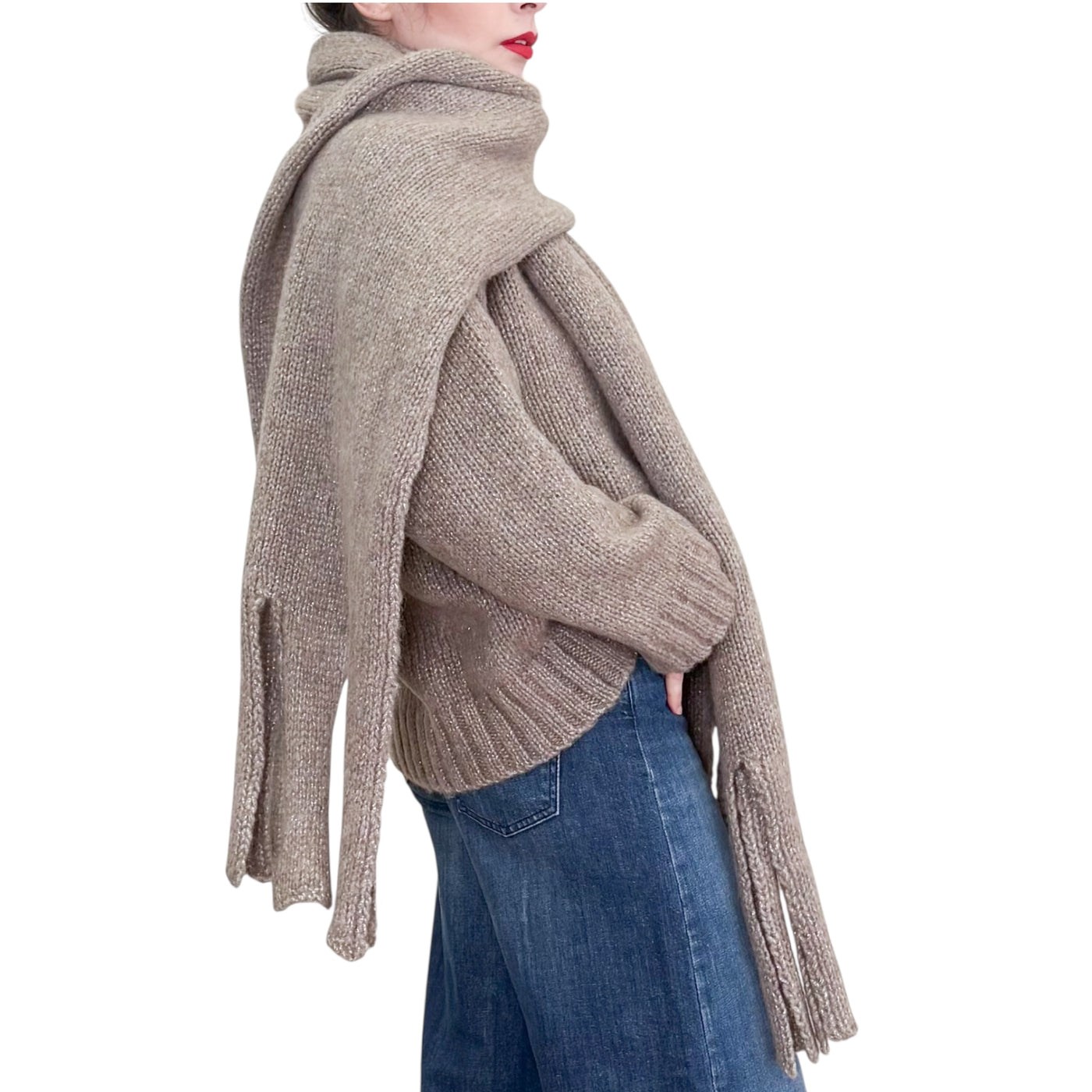 Alpha Studio - Maxi Sciarpa Soft Greige