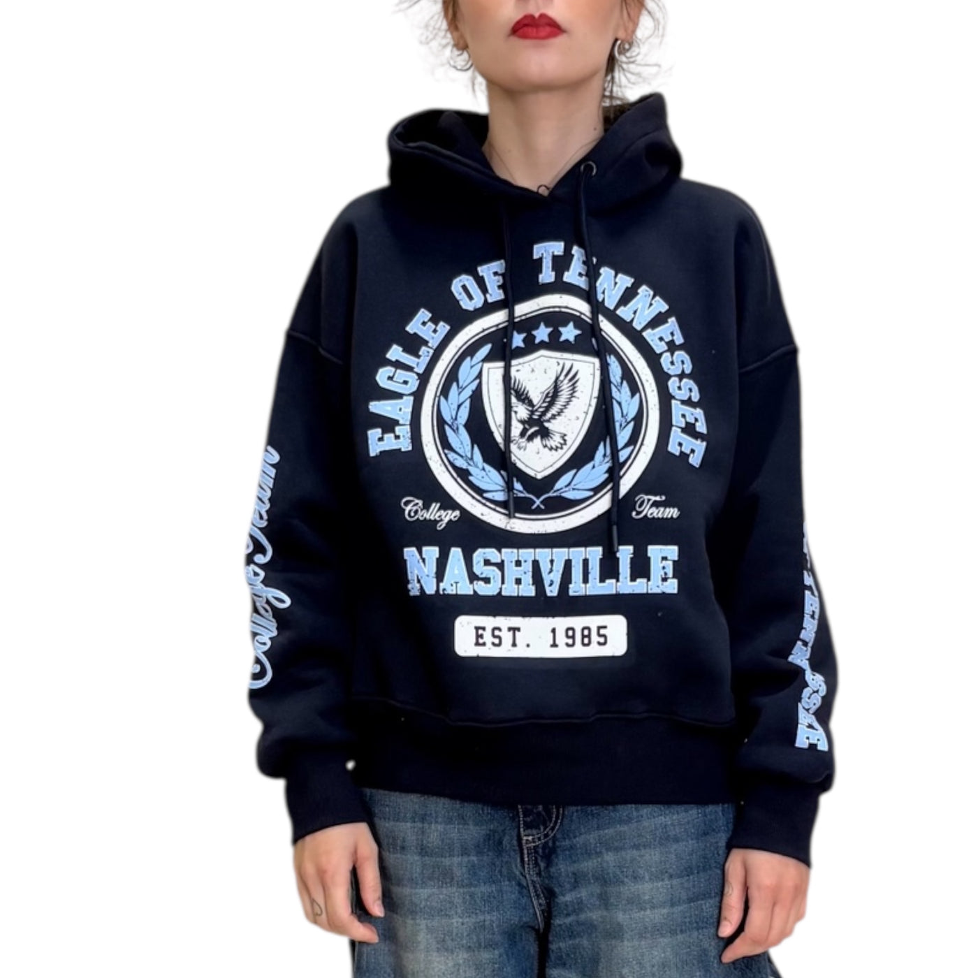 SV Boutique - Felpa Blue con Cappuccio
