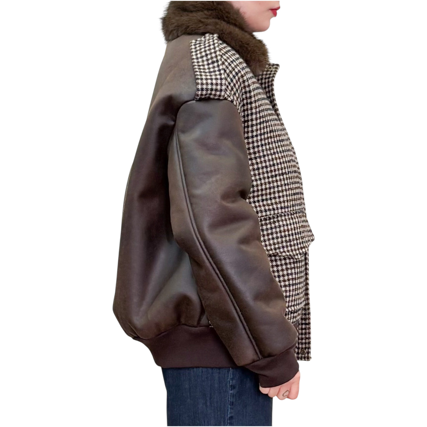 Souvenir - Bomber in Panno Check ed Ecomontone