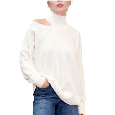 Alpha Studio - Maglia collo Alto con Apertura Latte