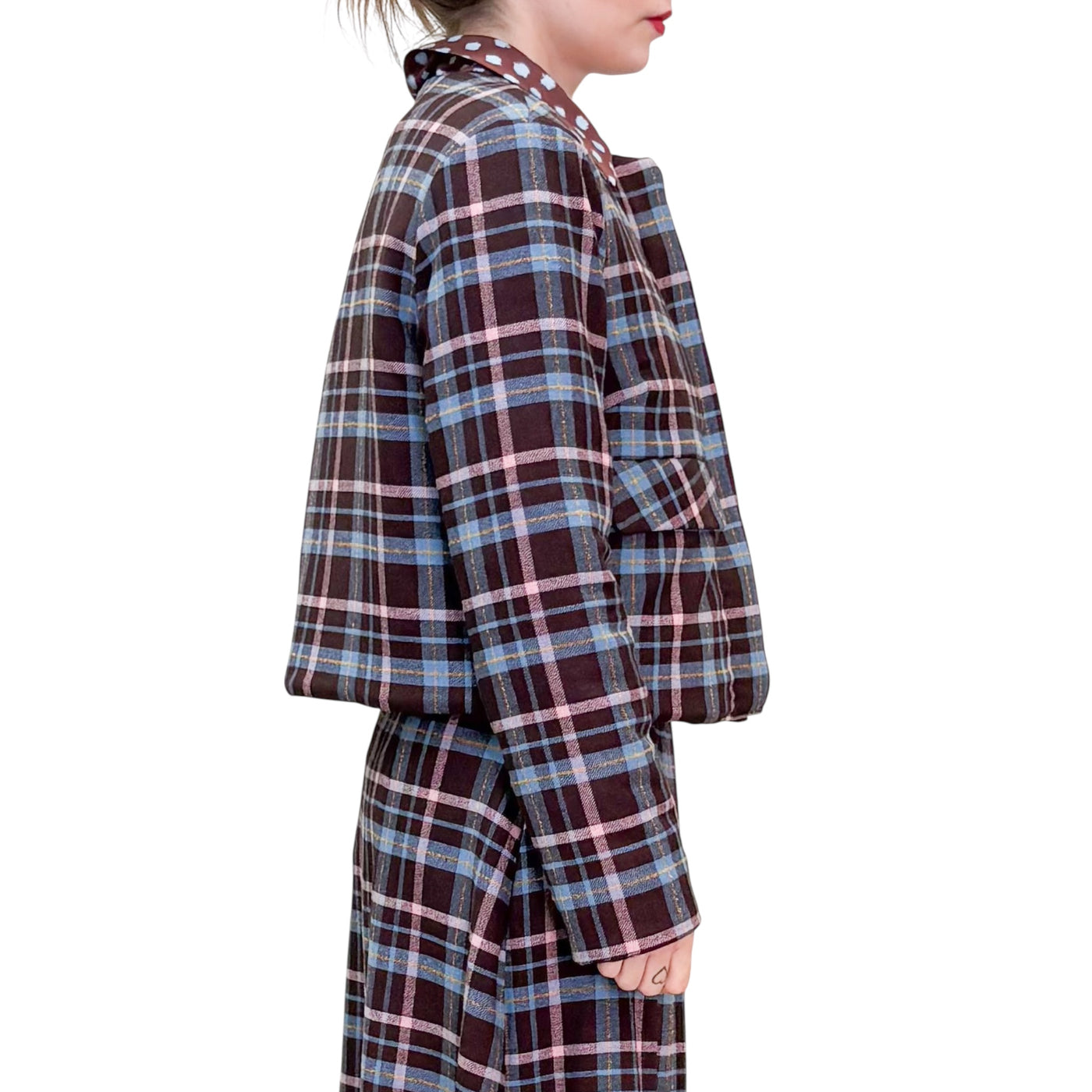 Niu - Bolero Imbottito Check Camelia