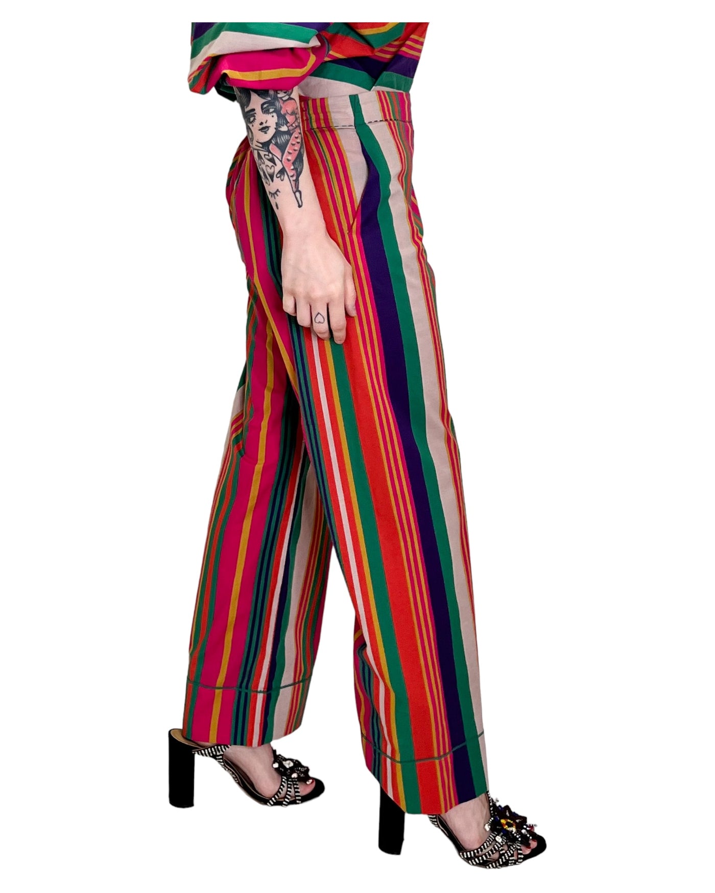 Maliparmi - Pantaloni Mari Stripes Pink