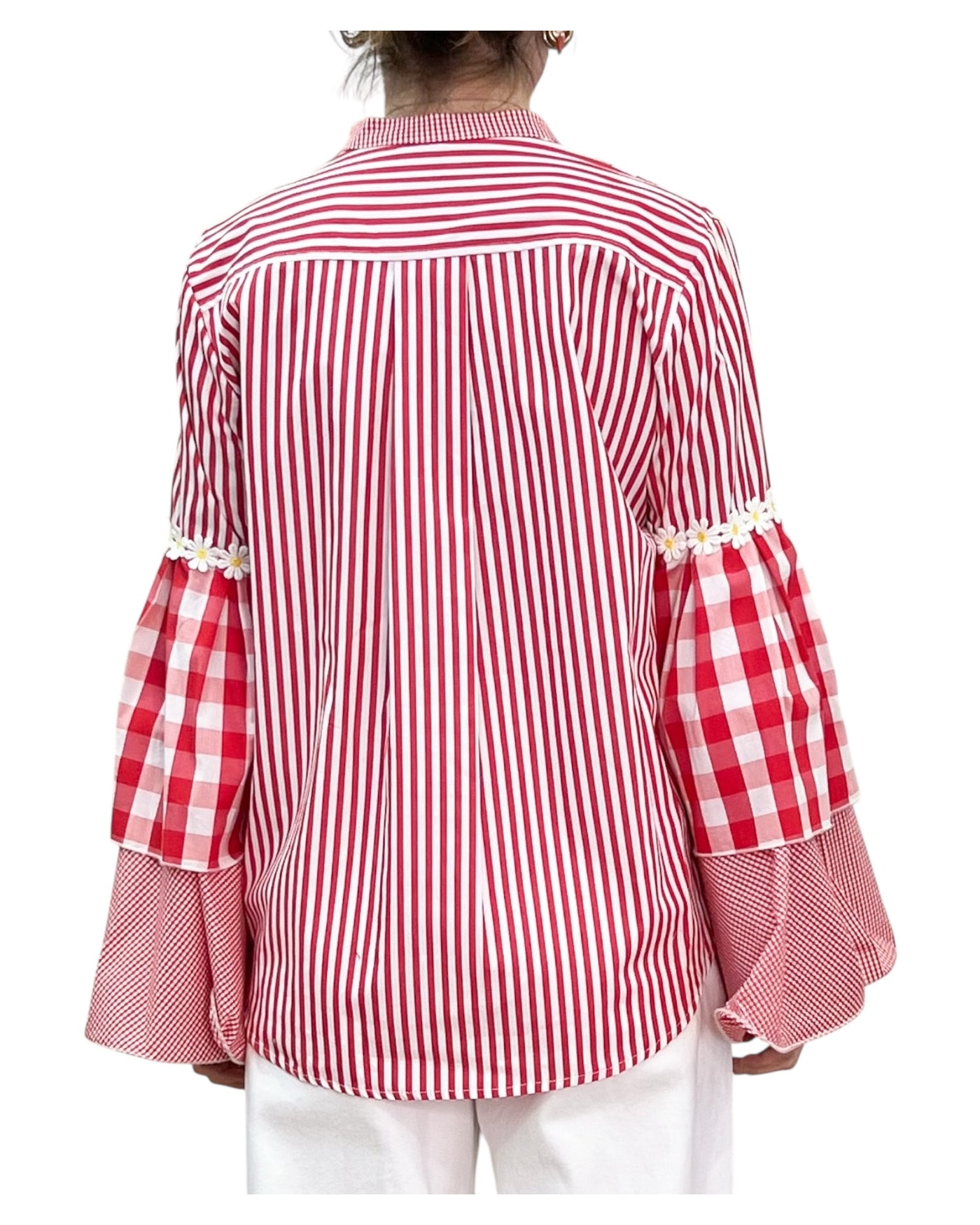 Front Street -Camicia Crazy Margherita Rossa e Bianca