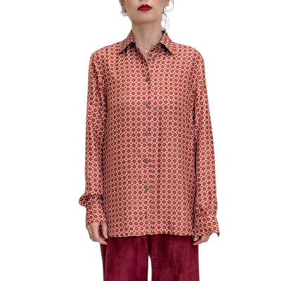 Maliparmi - Camicia Collection Print Microfantasia Bordeaux