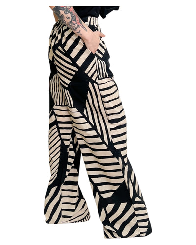 Alpha Studio - Pantaloni Larghi Maxi Stampa