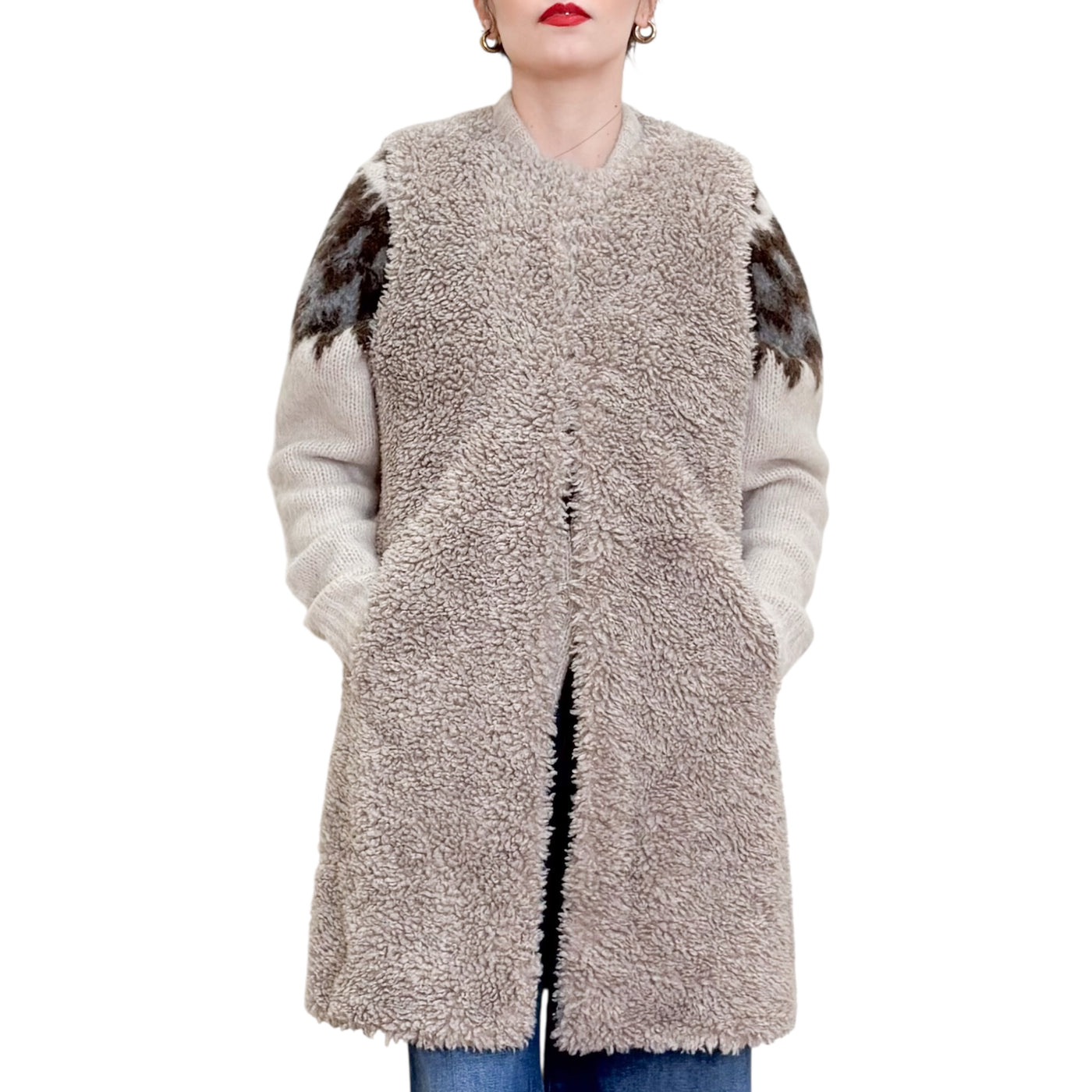 SVBoutique - Gilet Lungo Reversibile Light Grey