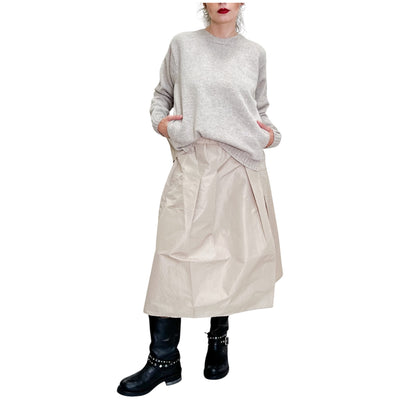 Floor - Maglia con Inserto in Taffetas Sesamo