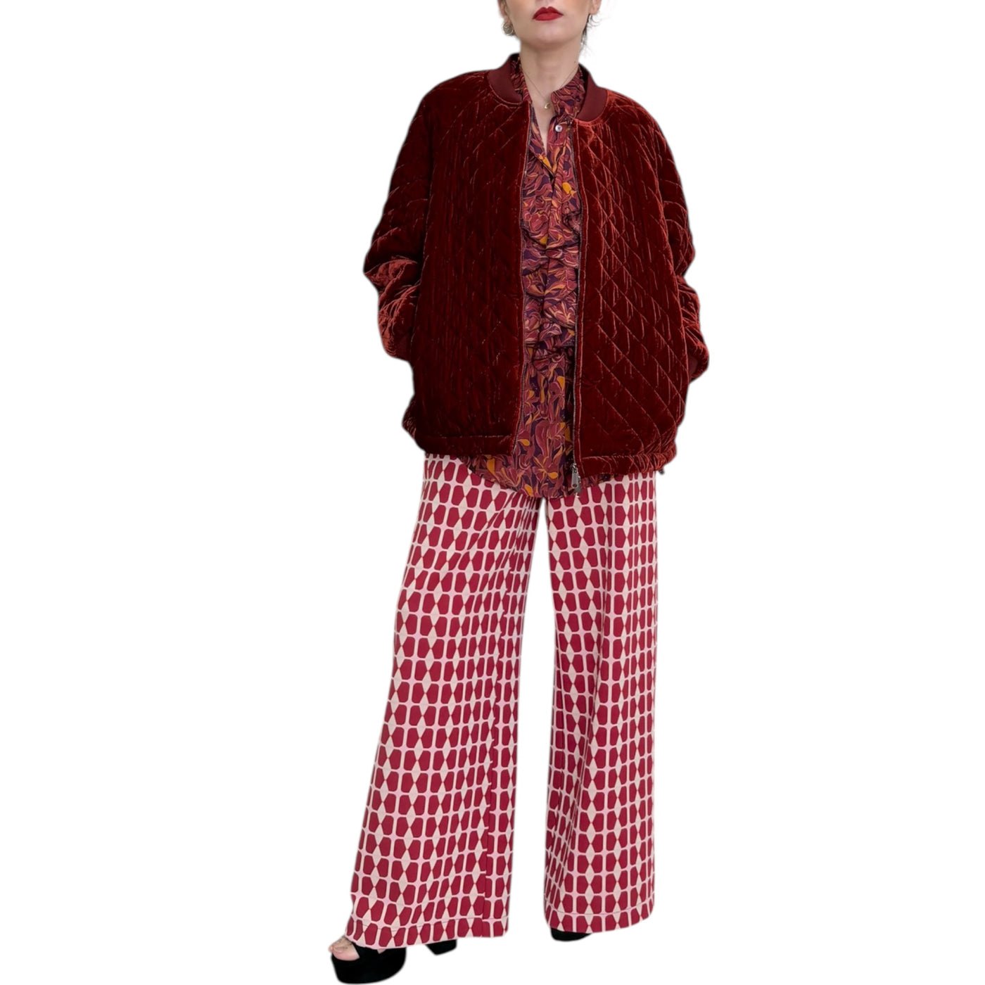 Maliparmi - Bomber Trapuntato Sweet Velvet Rubino