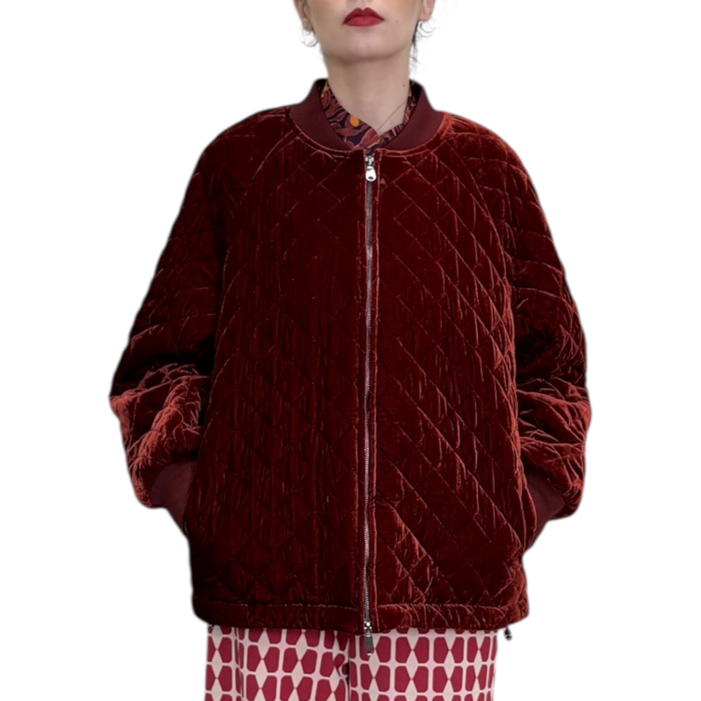 Maliparmi - Bomber Trapuntato Sweet Velvet Rubino