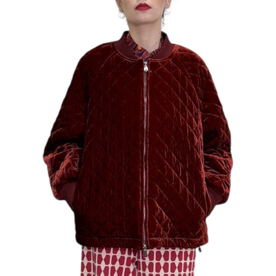 Maliparmi - Bomber Trapuntato Sweet Velvet Rubino