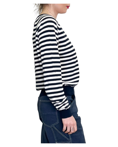 Jucca - Maglia Girocollo a Righe Bianca e Blue