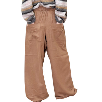 Phisique du Role - Pantaloni Larghi con Tasche Hazelnut