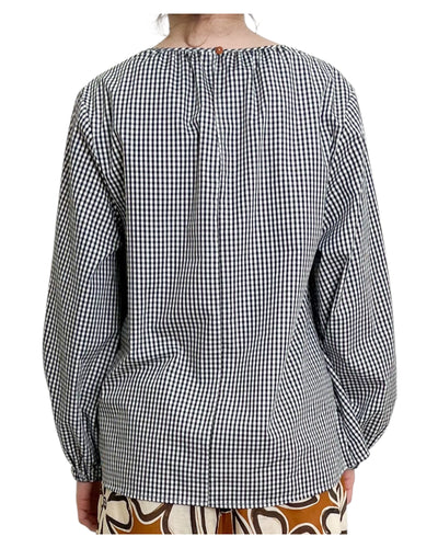 Blusa Vichy con maniche a sbuffo