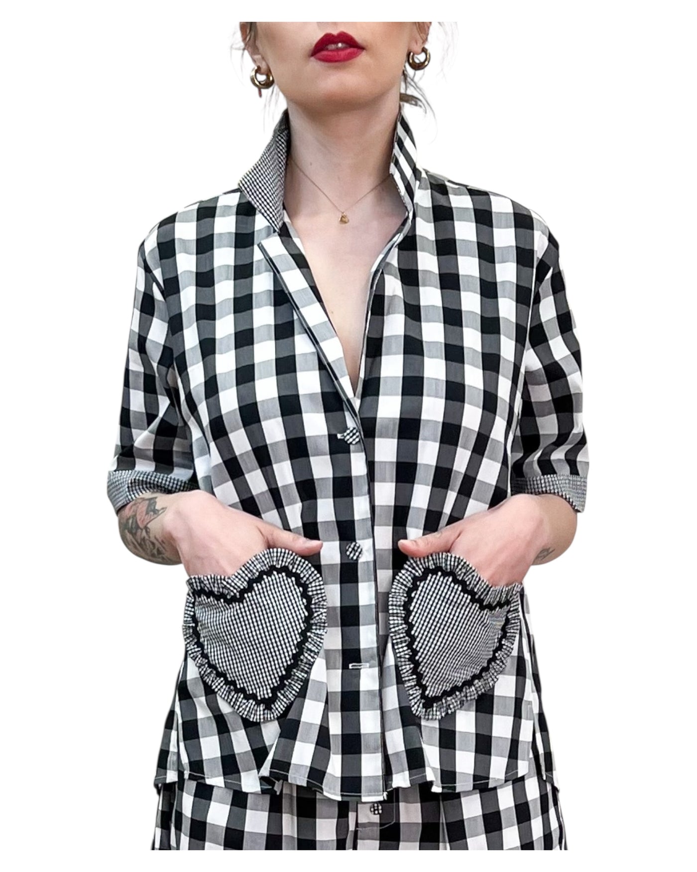 Front Street - Camicia Pic Nic Vichy Bianca e Nera