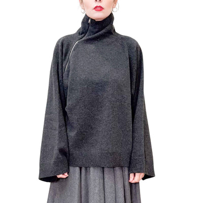 Phisique Du Role - Maglia con Collo Alto con Zip Antracite
