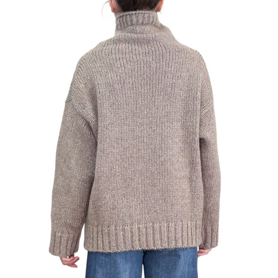 Alpha Studio - Maglia Soft Collo in Piedi Greige