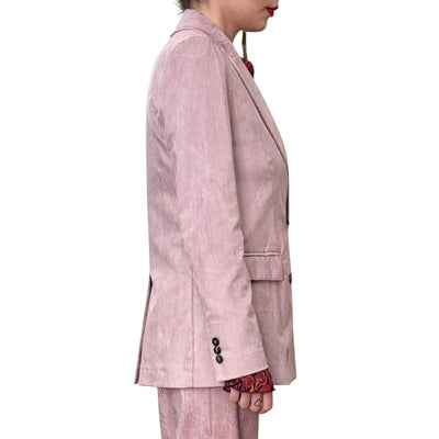 Good Match - Giacca Doppiopetto Velluto Millerighe Light Pink