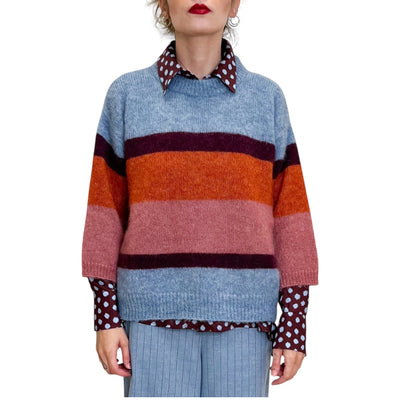 Niu - Maglia Over Righe Sora
