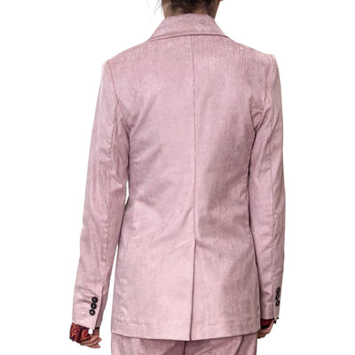 Good Match - Giacca Doppiopetto Velluto Millerighe Light Pink