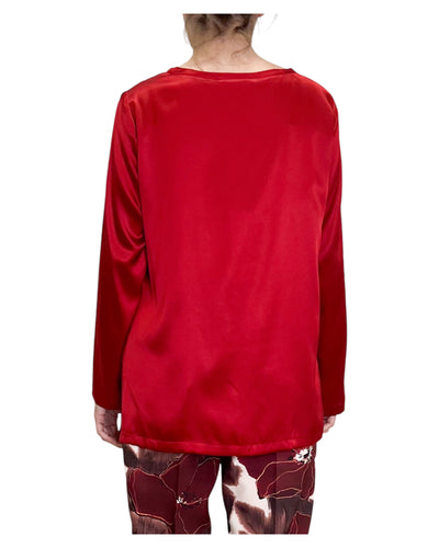 Maliparmi - Camicia Silk Satin Rossa