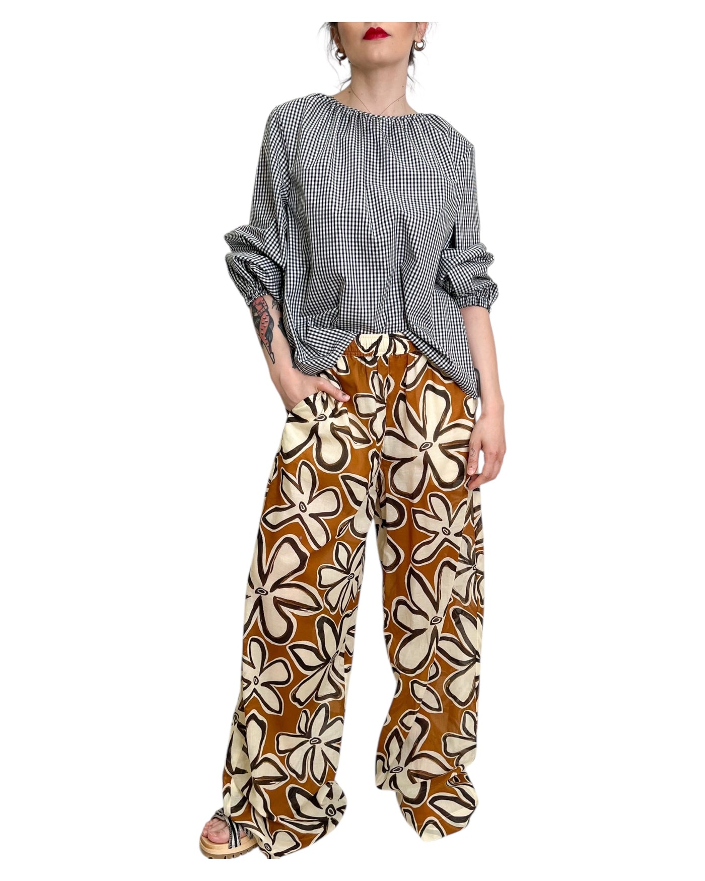 Pantaloni Larghi con Maxistampa