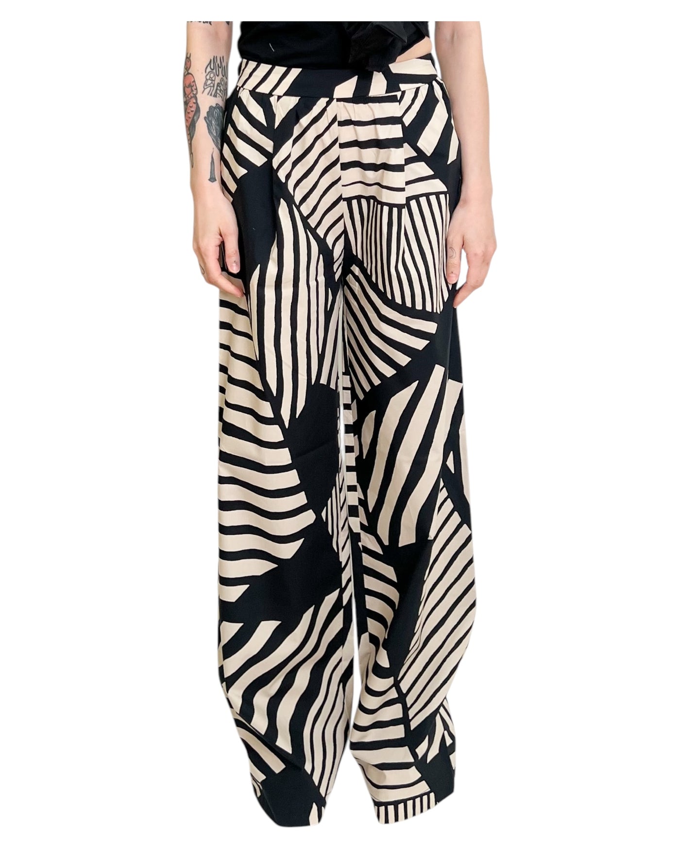 Alpha Studio - Pantaloni Larghi Maxi Stampa