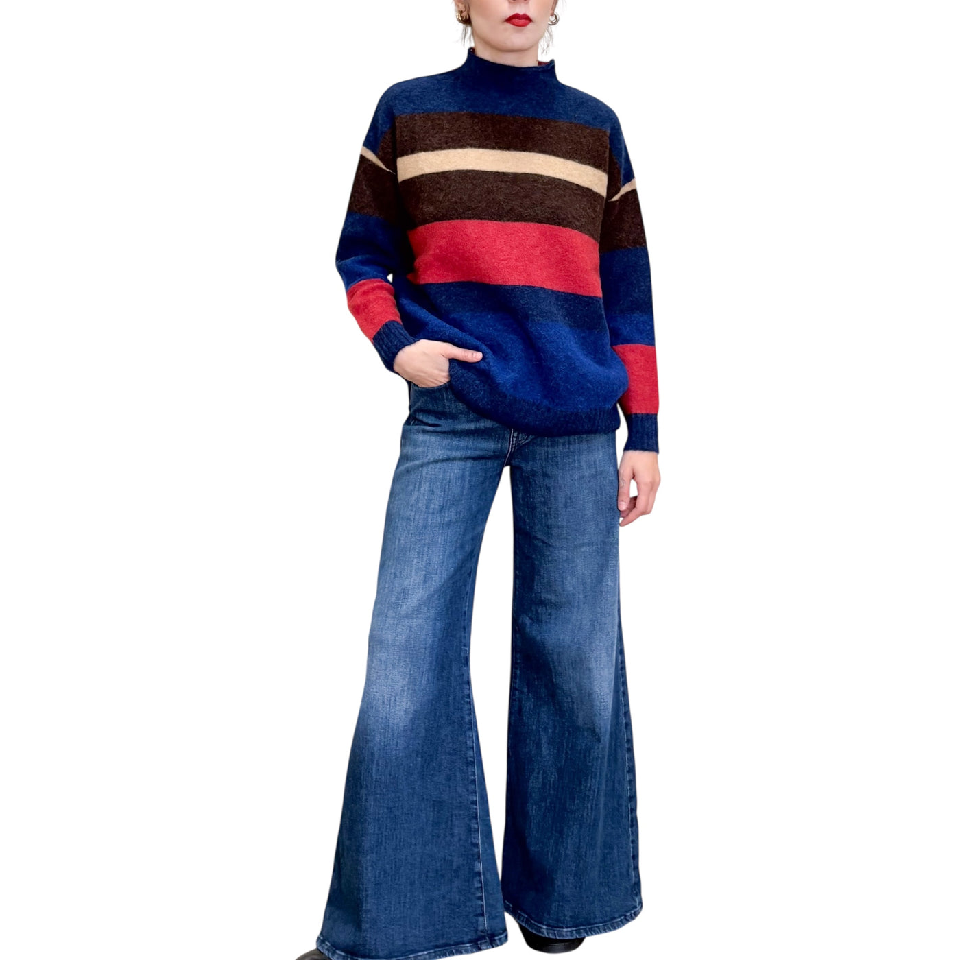 Quilisia - Maglia Lupetto Righe Multicolor