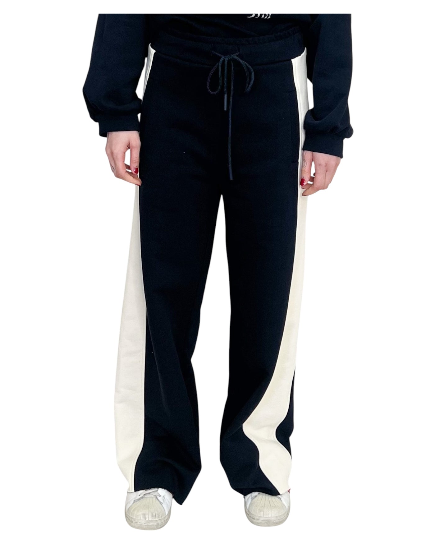SV Boutique - Pantaloni Felpa Bicolor Blue e Latte