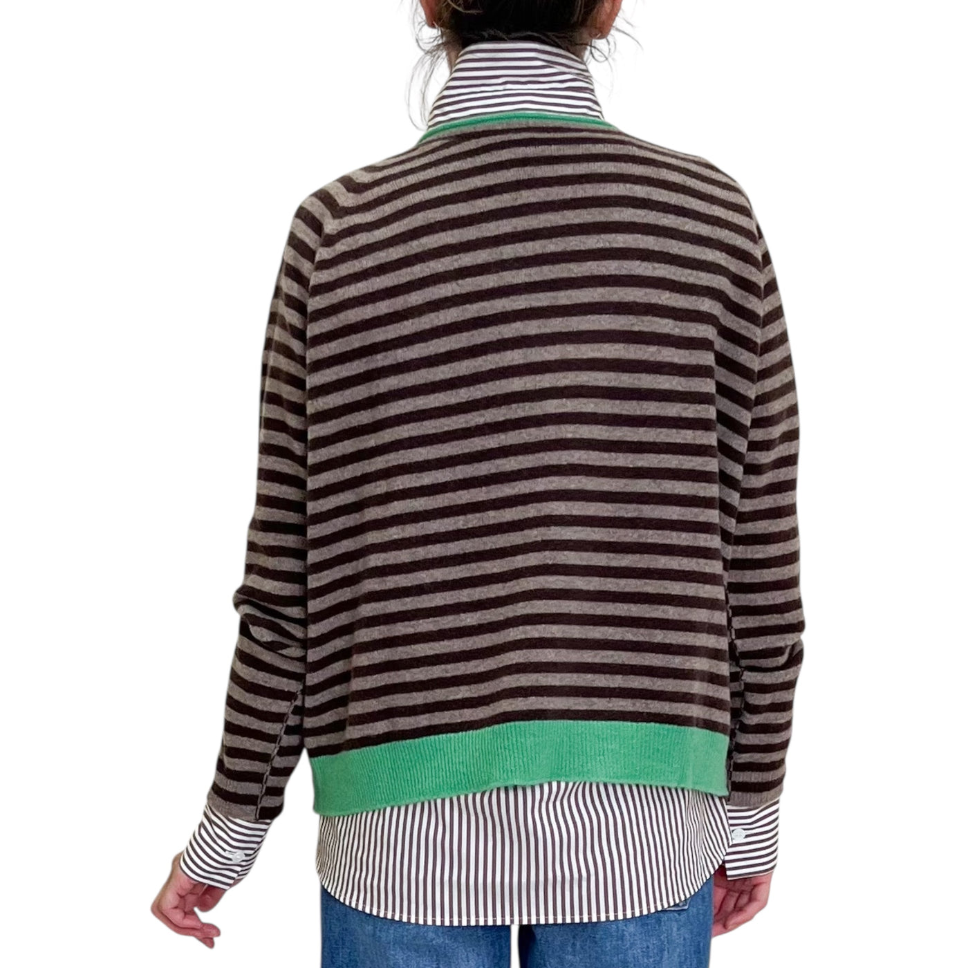 Floor - Maglia Girocollo a Righe Wenghe e Segale
