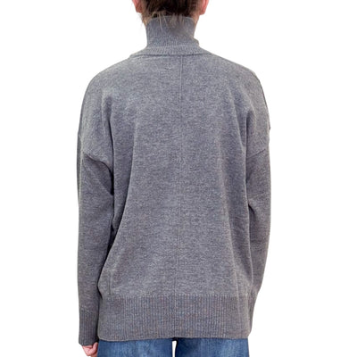 Alpha Studio - Maglia collo Alto con Apertura Antracite