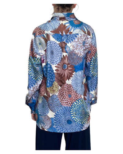 Maliparmi - Camicia con Bottoni Collection Print Blue