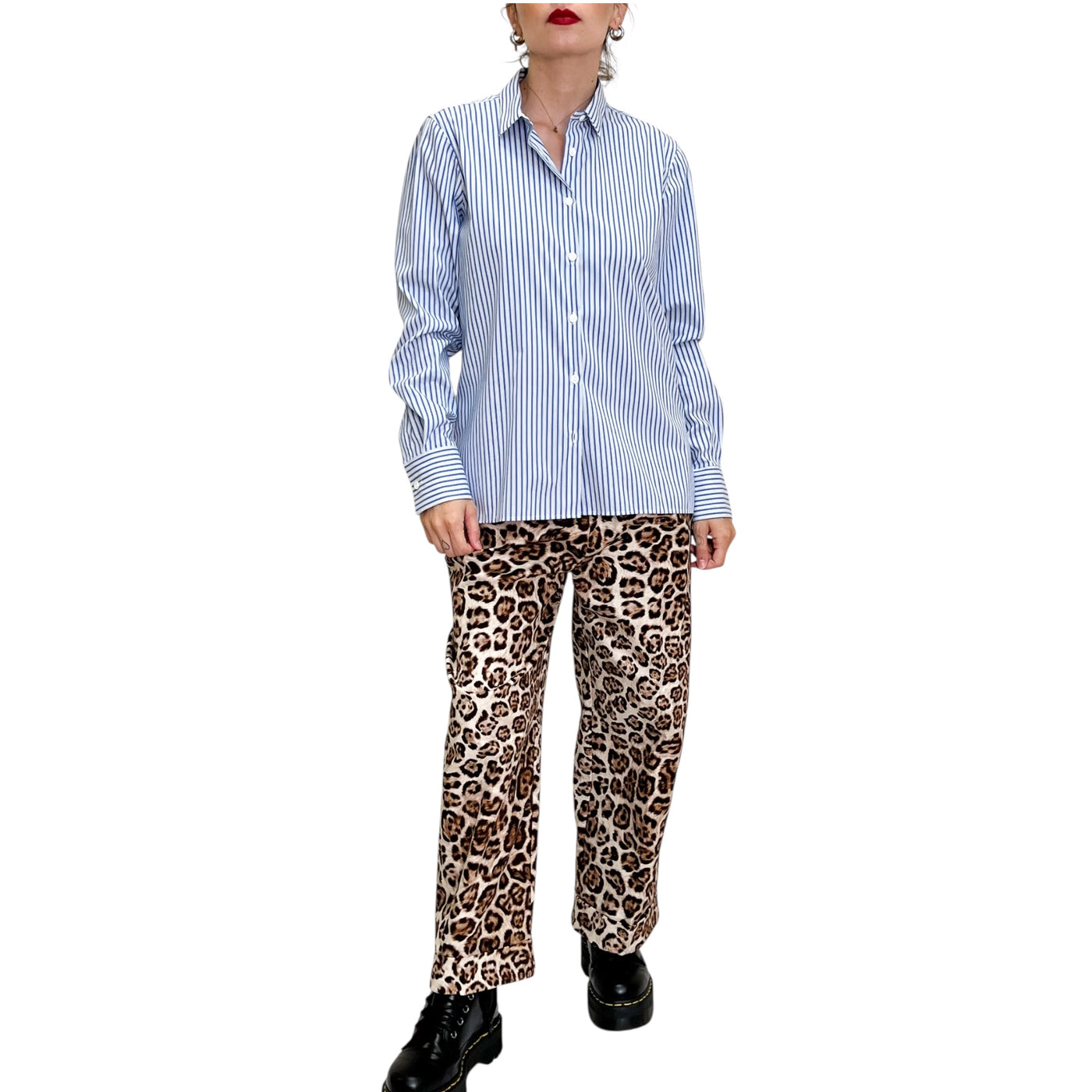 Robert Friedman - Camicia Andrea Righe Azzurra e Bianca