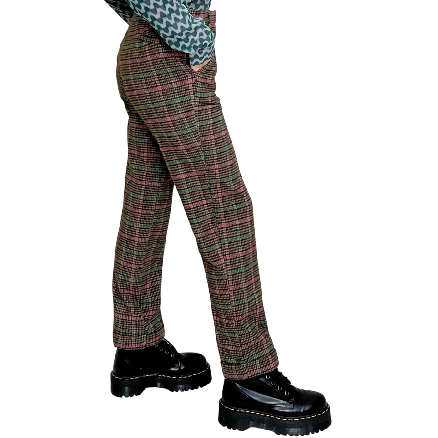 Good Match - Pantaloni Diritti Check con Risvolto