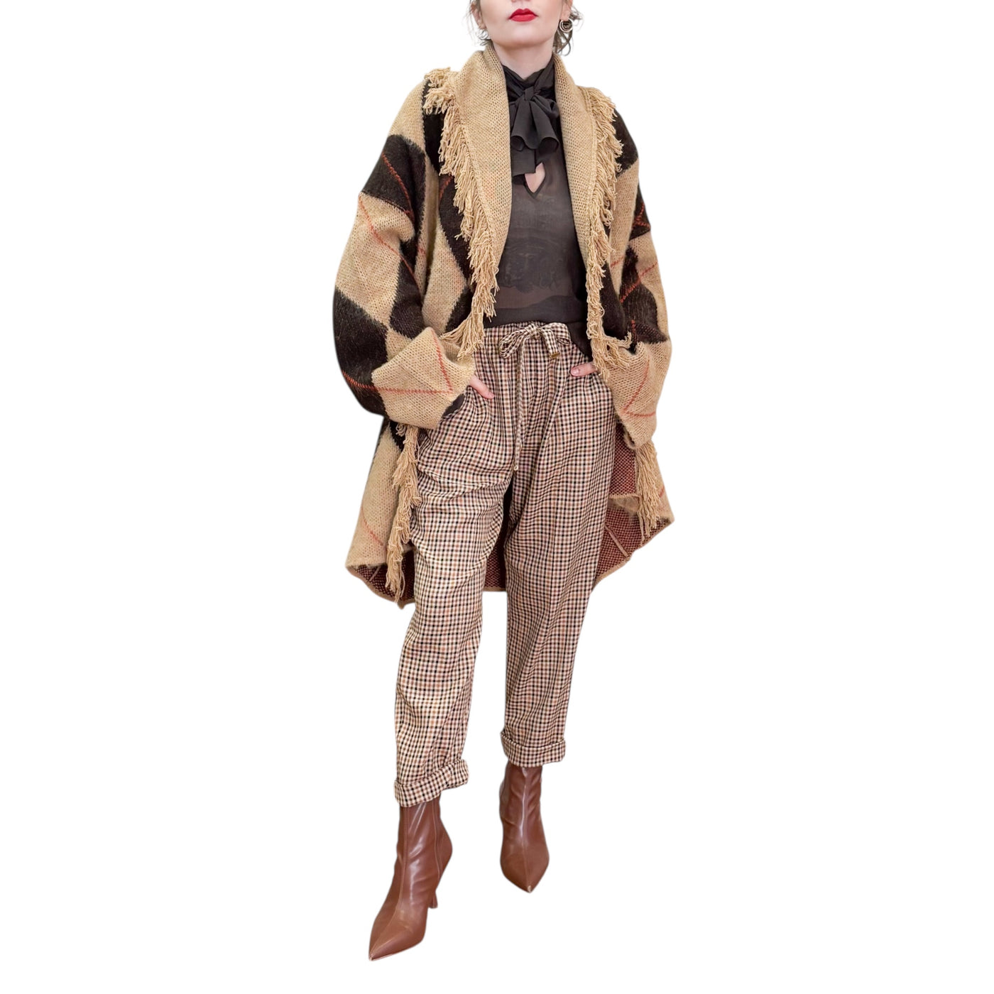 Souvenir - Cardigan Cappotto con Losanghe