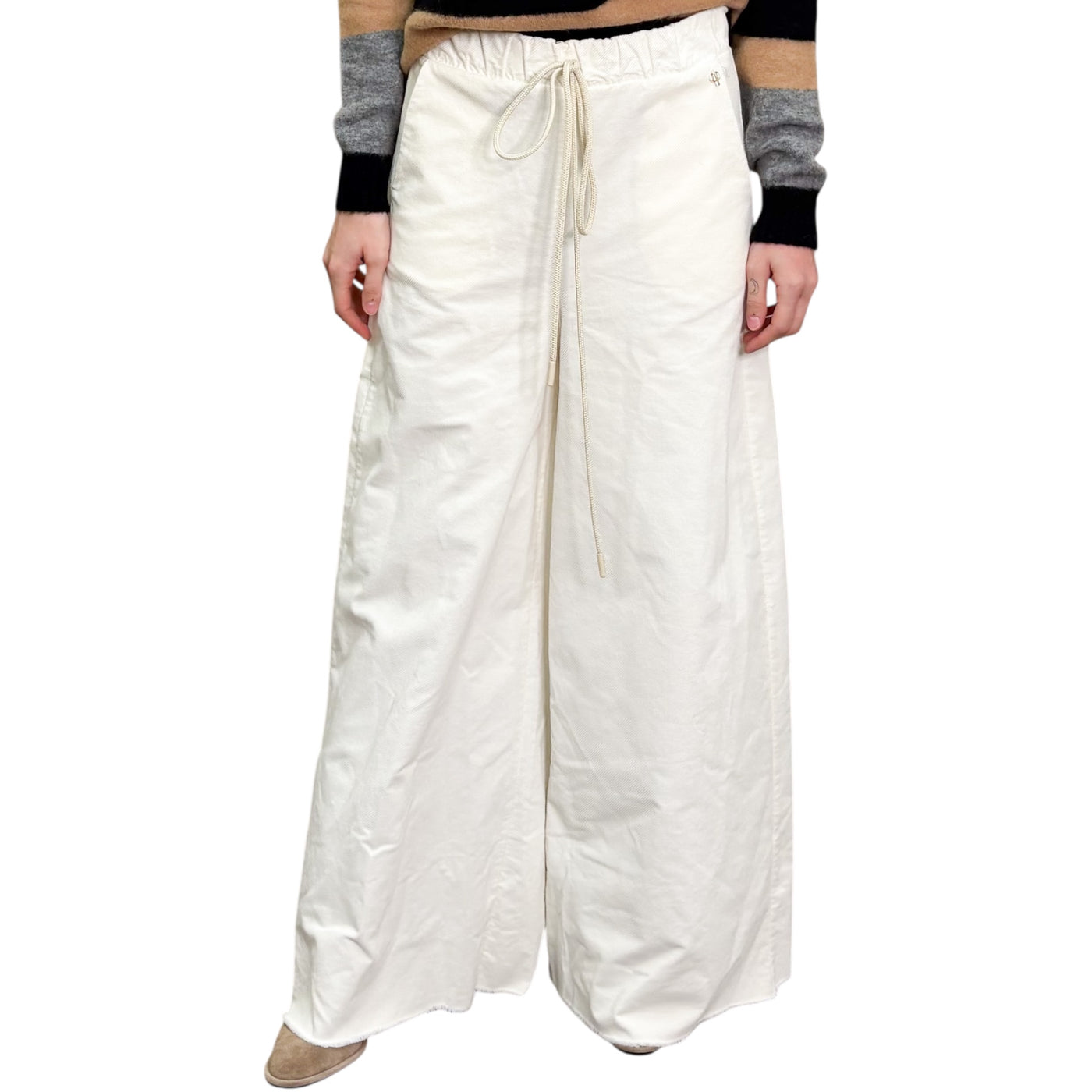 SVBoutique - Pantaloni Palazzo Velluto Milk