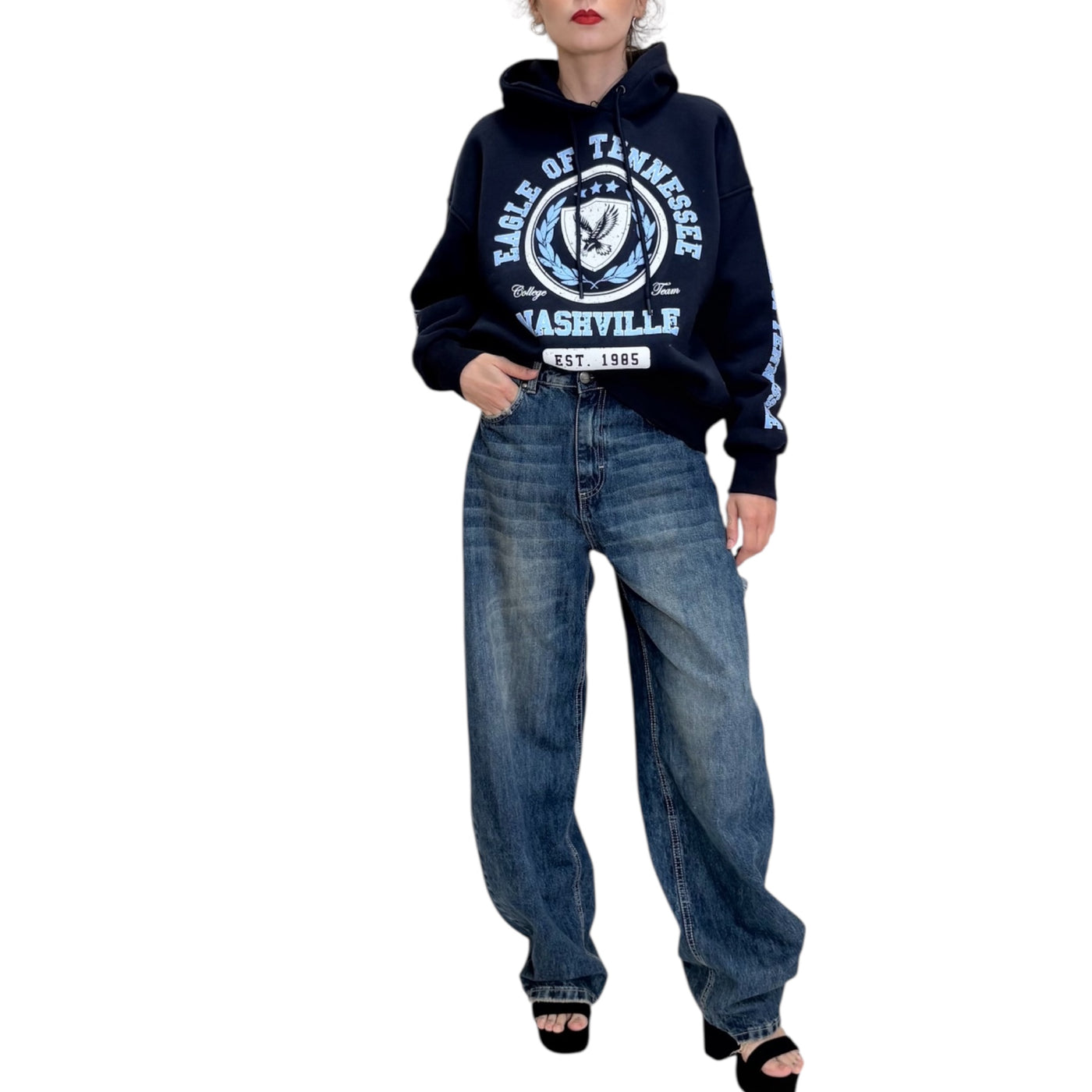 SV Boutique - Felpa Blue con Cappuccio